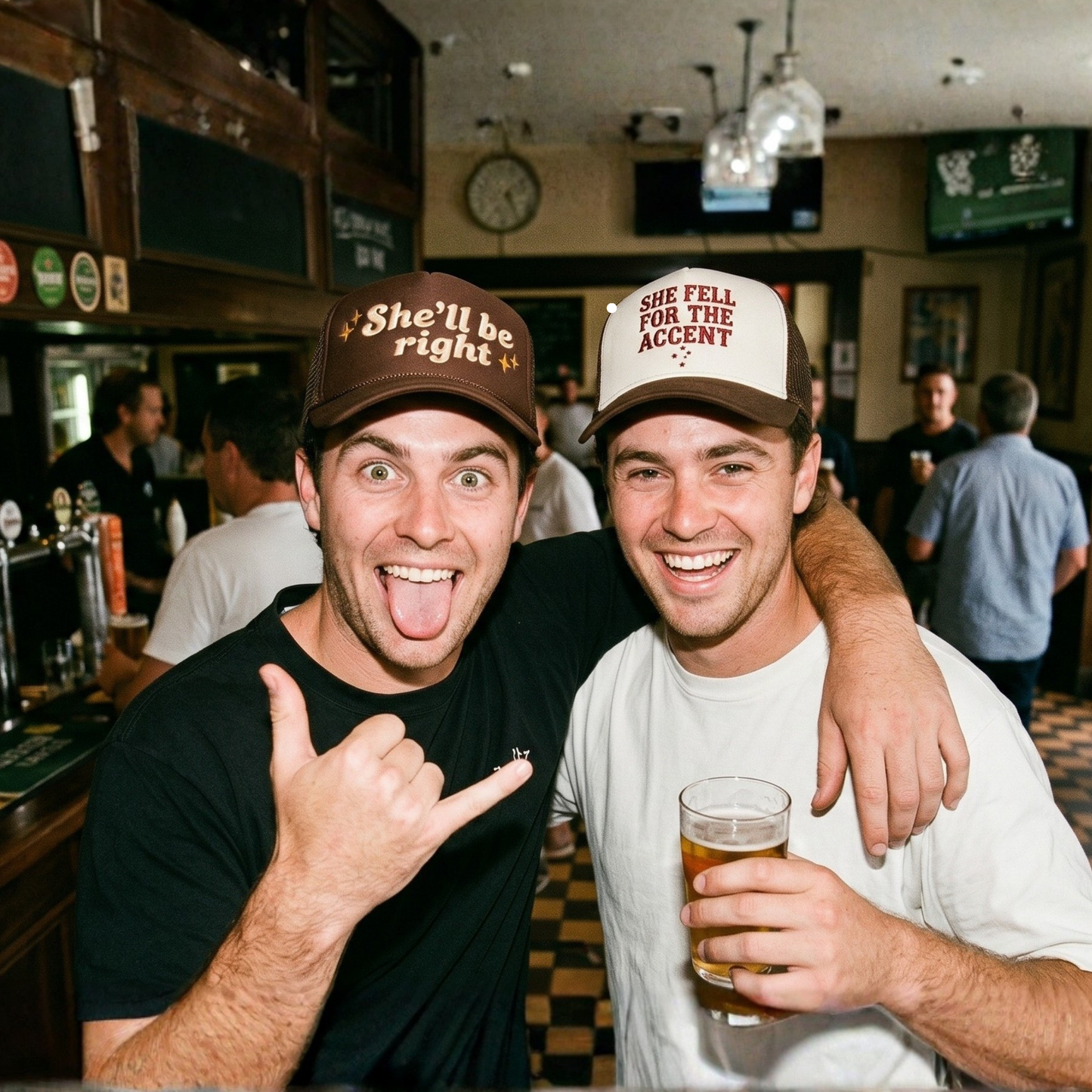 'The Accent' Trucker Cap - Brown/White