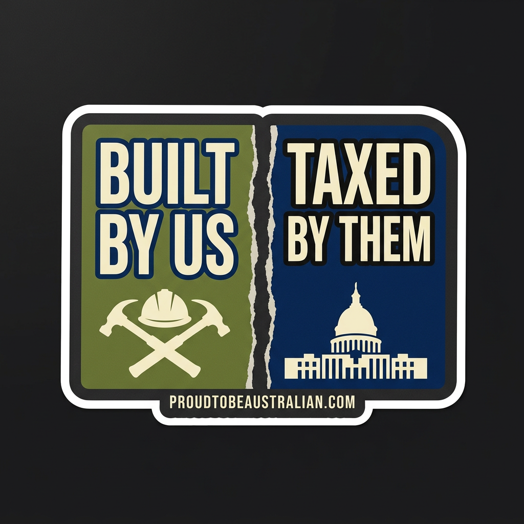 Built By Us, Taxed By Them Vinyl Sticker