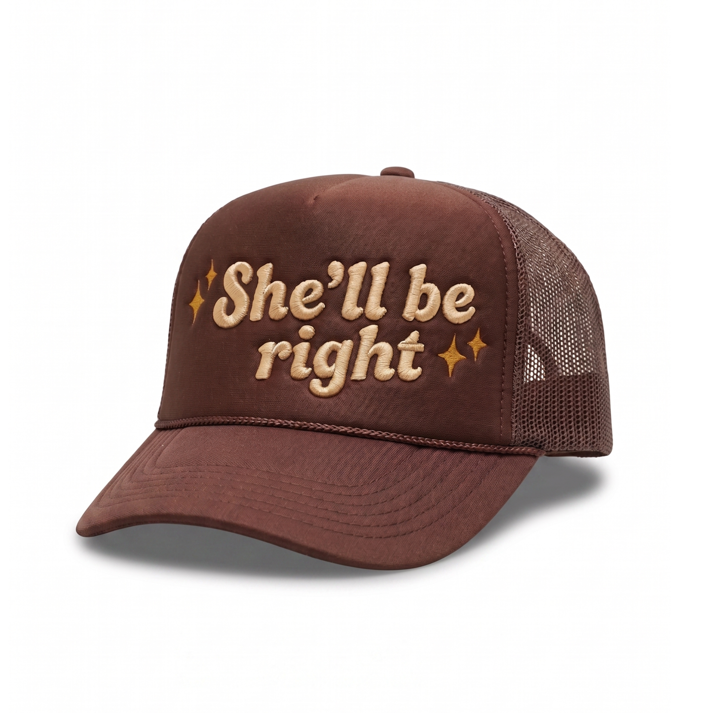 'She'll Be Right' Trucker Cap - Brown