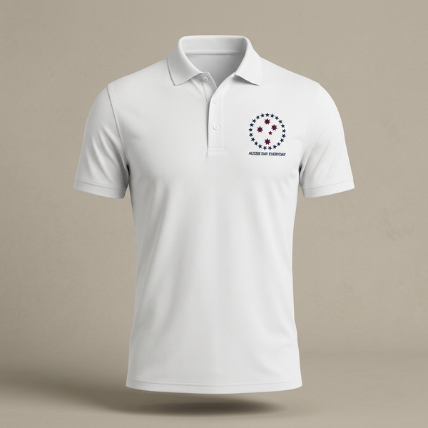 Aussie Day Everyday Polo - White