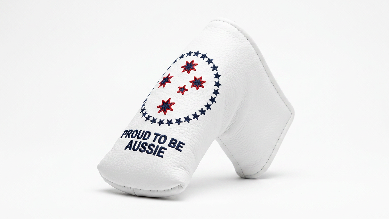 Proud To Be Aussie Blade Putter Cover - White