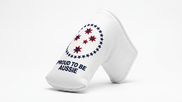 Proud To Be Aussie Blade Putter Cover - White