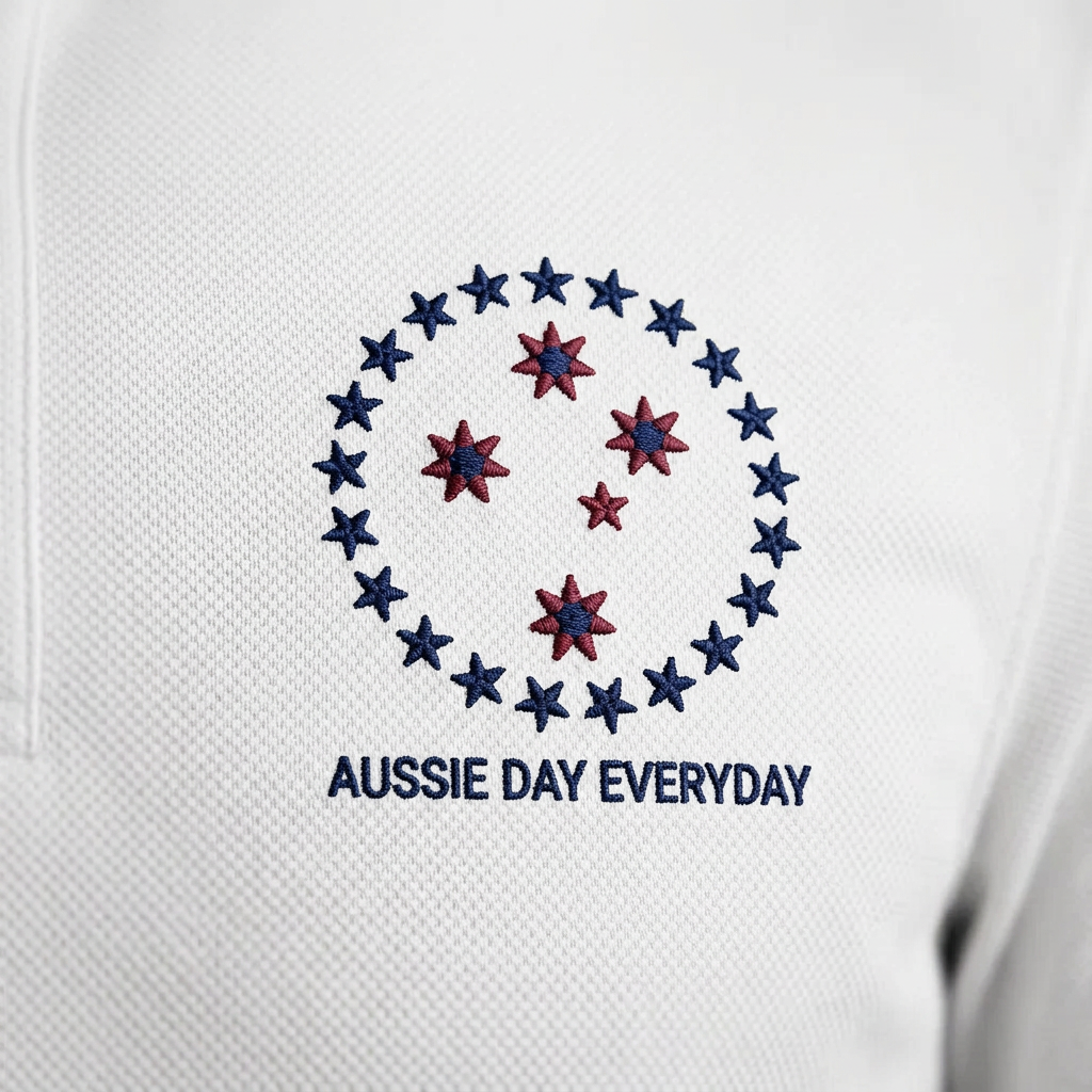 Aussie Day Everyday Polo - White